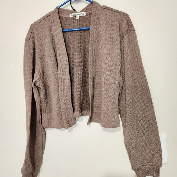 Wallflower Cardigan Women Size XXL Brown Long Sleeve Open  B5 - Picture 2 of 11